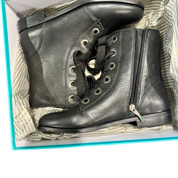Kate Spade New York Black Leather Combat Boots Size 8.5 - Picture 3 of 10